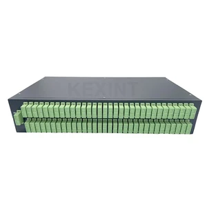 KEXINT 2 PCS 1X64 SC/APC Metal Fiber Optic PLC Splitter Distribution Frame 2U ODF 19 Inch Rack Optical Fiber Patch Panel Data