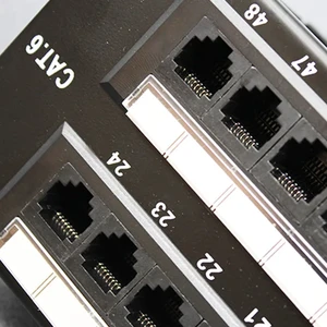 19 Inch 1U CAT6/CAT5E/CAT6A Patch Panel 24 Port 48 Port Rack Mount UTP/FTP RJ45 Network Patch Panel