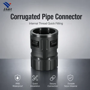 PA6 Corrugated Conduit Female Thread Connector For Cable Protection, Halogen-Free Wholesale