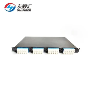 1U 192 Ports High Density MPO Patch Panel with 4x48F MPO-LC Fiber Cassettes