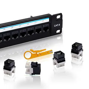 Patch Panel 24 Ports RJ45 cat 6 patch panel Cable Management Ethernet Network 24 Port Cat6 Patch Panel