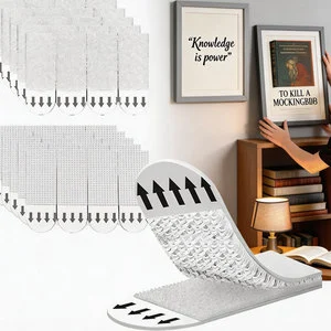 Multi Purpose Adhesive Mounting Strips Reusable Sticky Pads Picture Hanging Strip for Hanging Frames Mirrors Kitchen Bathroom