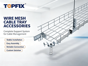 OPFIX Hot Dipped Galvanized Stainless Steel Wire Mesh Cable Tray CE ISO Network Cable Support Tray for Server Room Wiring