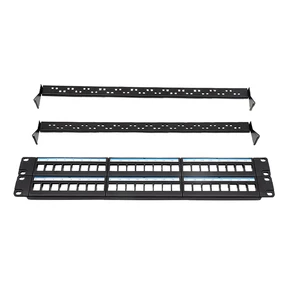 High Performance 48 Port 19 Inch Black Network Patch Panel for Information Network Cabling