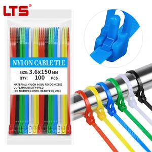 Nylon Flame Retardant Releasable Cable Ties 4*150mm, Reusable, Factory Direct Supply, Preferential Price