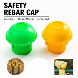 Wholesale: New Durable Industrial Safety Caps For Rebar Yellow Mushroom Type Plastic, Single Tube End Cap For Barricades