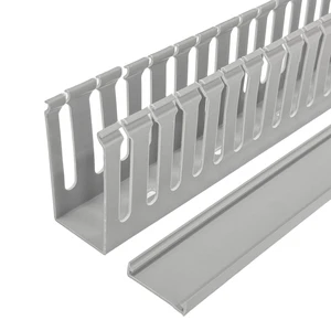 U-Shaped PVC Cable Trunking 50x25mm Slotted Wiring Duct Corrosion Resistant Industrial Electrical Wiring Solid PVC Cable
