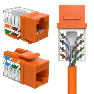 Cat6 Keystone 45 Degree for Patch Panel & Wall Plate, Supports up to 10Gbps