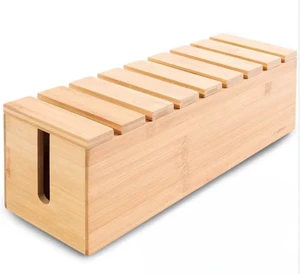 Under-Desk Wood Cable Management Tray (Hide Cords)