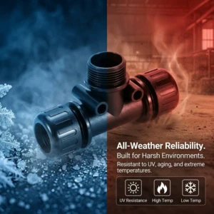 IP68 Waterproofing Materials Openable Tee Corrugated Pipe Fitting For Cable Protection
