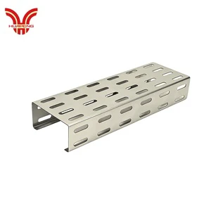 HUAPENG Slotted Cable Tray Commercial Complex Carbon Steel Cable Trays Powder-Coated Ventilation Perforated Cable Tray