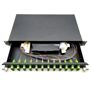 1U, 2U, 3U, 19 Inch 24 48 Core Fiber Patch Panel 12 Port Fiber Optic Patch Panel sc Duplex
