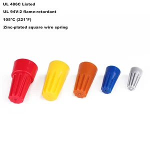 Nylon Yellow Wire End Nut Screw in Connector Waterproof Wire End Cap Electrical Screw Type Joint 22-8AWG