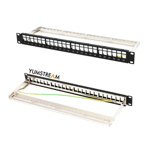 Spcc Black 19Inch 1U High Capacity 24 Port Patch Panel Rj45 Blank Ftp Patch Panel for Intelligent Building