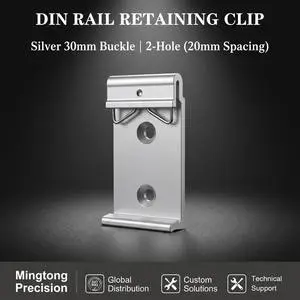 Silvery Aluminum 35mm DIN Rail Mounting Clip With Snap Hook For Easy Installation