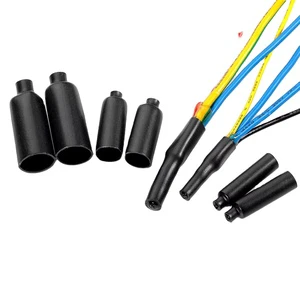 DINGYUAN Waterproof Black Heat Shrink Wire End Cap Tubing Electrical Wire Wrap Tubes Sealed Heat Shrink Cable End Cap Connectors