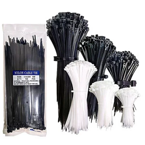 1.8*100mm,Best Factory Price Nylon66 Cable Tie Manufacturer,Black White 6" Inch Self-locking Plastic Security Zip Ties