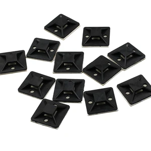 25*25cm Professional Manufacture Self-Locking Nylon 66 Adhesive Cable Tie Mounts Including Sticky Pads