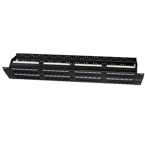 48 Port Cat6/Cat5e Patch Panel UTP Unshielded Black | 2U 19