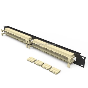 Factory Direct 50/100 Pair 110 Type Telephone Patch Panel 1U Rack Mount with Connecting Blocks and Label Strips