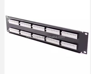 50 Port RJ45 6P4C Fiber Optic Telecom Patch Panel 1U 19