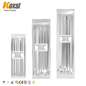 11.8 Inch Heavy Duty 304 Stainless Steel Zip Ties Self-Locking Multifunctional Cable Ties for Outdoor Use for Farms Exhaust Wrap