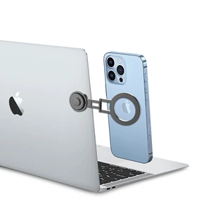 Adjustable Zinc Alloy Magnetic Laptop Phone Holder Portable Side Mount Cellphone Stand Clip for Desk Use Compatible Laptop