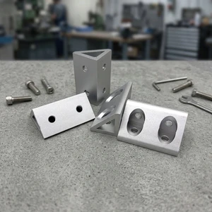 Precision CNC Machined Aluminum Alloy Right Angle Brackets Countersunk Holes Custom Hardware Components Industrial Framing High