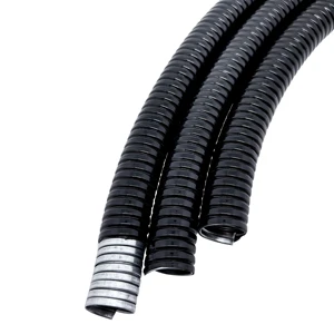 Factory Flex Corrugated Steel Hose Conduit Double Locked Flexible Electrical Conduit Pipe Aluminium Wire PVC Coated Flame