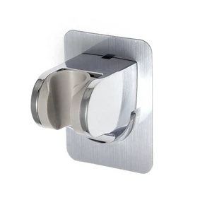 Punch-Free Shower Bracket Strong Adhesive Shower Head Holder Wall Mount Base Easy Adjustable for Apartment Hotel Bathroom