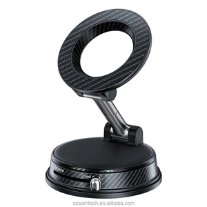 A13-1 Folding Vacuum Magnetic Aluminium Alloy Phone Holder Car Mount 360 Adjustable Dual-Core Suction Cup for Laptop