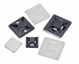 Green Glue 20x20mm Self-Adhesive Nylon Cable Tie Mounting Bracket Wall Anchor Clip Clamp for Easy Installation