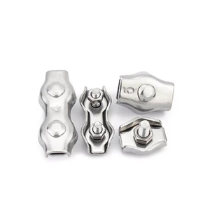 High-quality SS304 A2 SS316 A4 Single or Double Wire Rope Cable Clamps Made of Stainless Steel Clips M2-M10