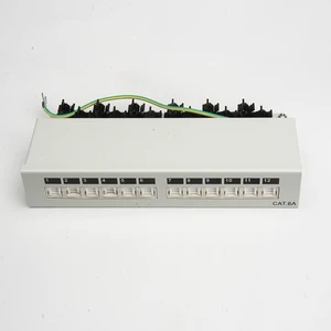 Network FTP 12 Port Modular Patch Panel Shielded Patch Panel With Dust Cap