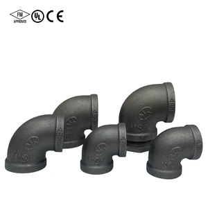 ASTM A197 Malleable Cast Iron GI Pipe Fitting NPT BSPT Thread Equal Reducing Tee 90 45 Degree Elbow For Plumbing