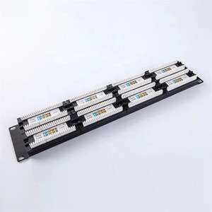 Cat5e UTP Unshielded 48 Port 2U 19 Inch Steel Rack Mount RJ45 Patch Panel