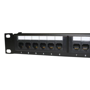 YNCO 24-Port Steel Cat6 UTP RJ45 Patch Panel (19inch 1U Black) for Networking & Telecommunication Applications