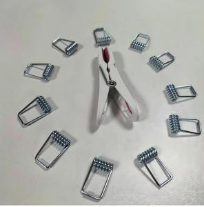 Custom Clothes Clip Spring Carbon Steel V Shape Plastic Wooden Clothes Socks Hanging Pegs Spring Clips