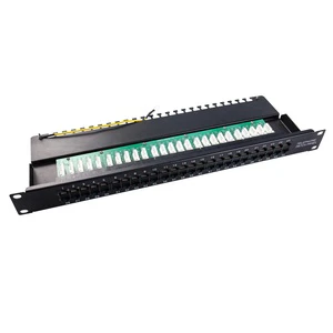 High Density 1U 50 Port Voice Patch Panel Cat3 RJ11 Telephone Patch Panel 19 Inch Rack Mount for Voice Cabling