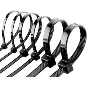 100 Pcs 12 Inch Heavy Duty Cable Zip Ties Premium Black Nylon Tie Straps 300mm Length UV Resistant Self-Locking Steel Wire Ties