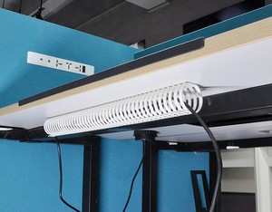 JOYE Plastic Customizable White & Black 550mm Perforated Cable Management Tray for Office Space Under Desk Use