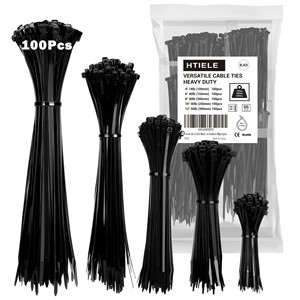 100 Pcs Pack UL94V-2 China Manufacturer Lock Ties Wire Zip Pa66 Plastic Fastener Professional Branded Zip Ties