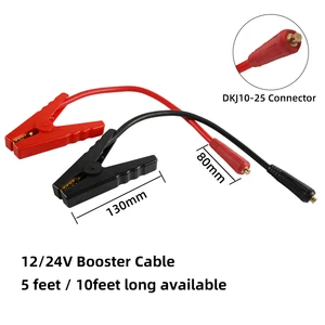 12V Car Jump Starter To Battery Alligator Clips Adapter Cable For Emergency Booster Solar Panel Inverter Battery Charging Use