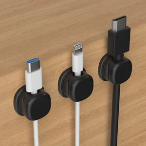 Spring Cable Management Clips - 6Pack Compact Desk Cable Holder Clips, Nightstand Phone Charging Cord Holder