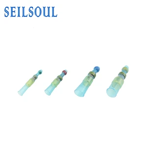Terminal Twist On Wire Cap Solder Fully Insulated Heat Shrink SolderGrip Blue Green Stripe