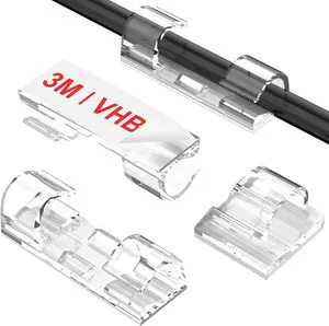 20Pcs Custom Self-Adhesive Plastic Wire Clips Strong Back Adhesive Cable Fixing Clamp for Household Office Electronic Data Cable