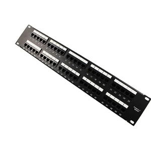 2U 19-inch RJ11 CAT3 Modular Network Telecommunication Patch Panel 50 Ports UTP Phone Telephone Cable Management Bar Patch Panel