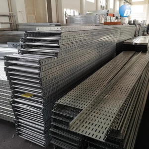 Black Steel Perforated Cable Tray Galvanized Cable Tray With Cover