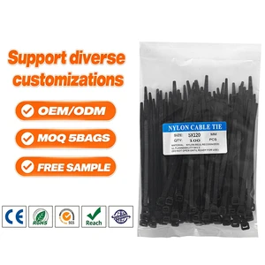 OEM Factory Self-Locking Nylon Cable Ties Black and White or Can Be Customized