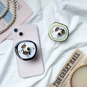 Cute Three-dimensional Puppy-shaped Clock Design for Creative Phone Back Sticker Gift Bracket